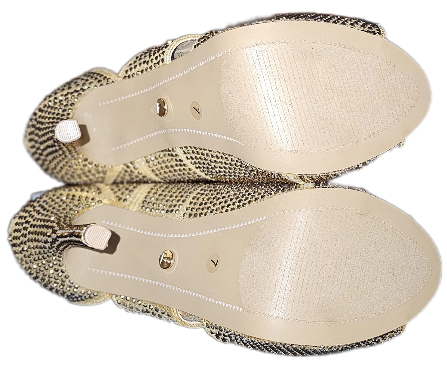 Women's Gold Rhinestone Stiletto Heels - Size 7 - photo 4
