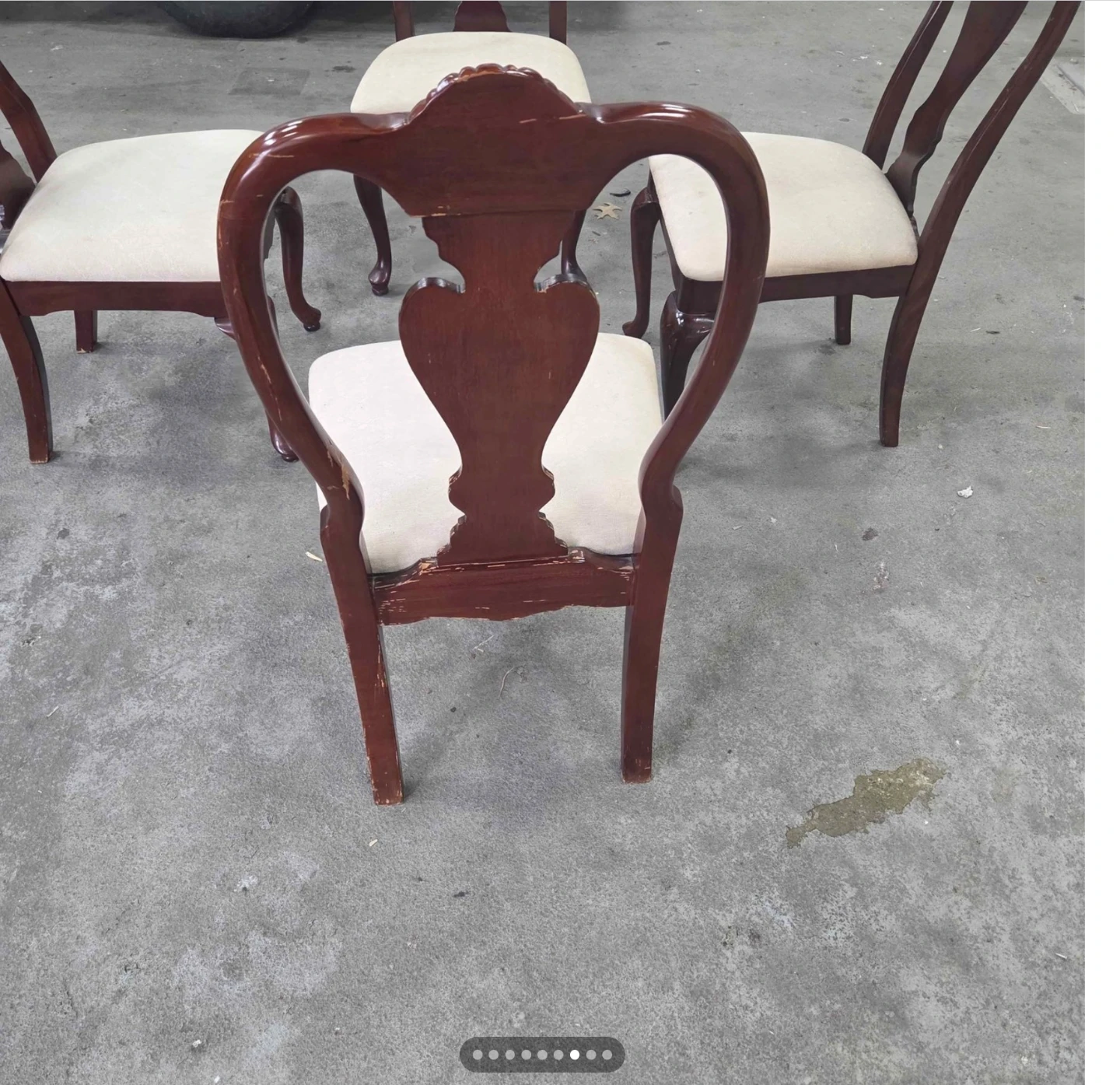 Set of 4 Wooden Dining Chairs with Upholstered Seats