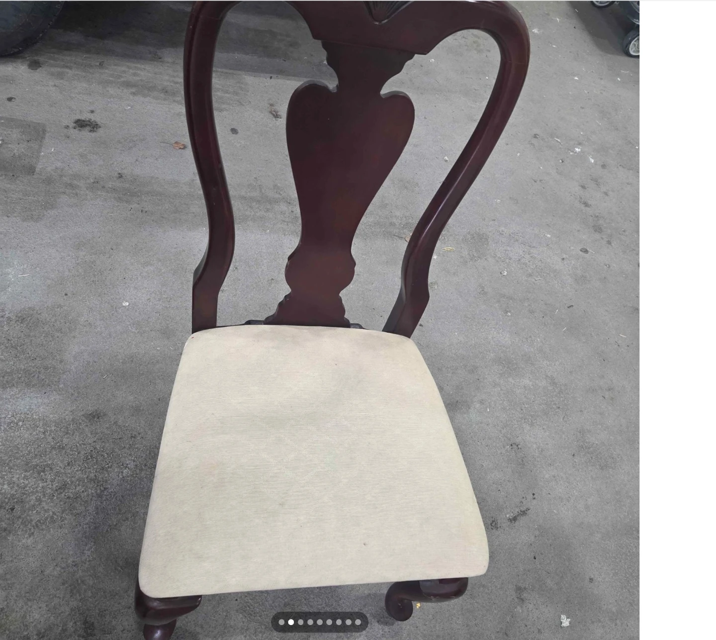 Set of 4 Wooden Dining Chairs with Upholstered Seats - photo 2