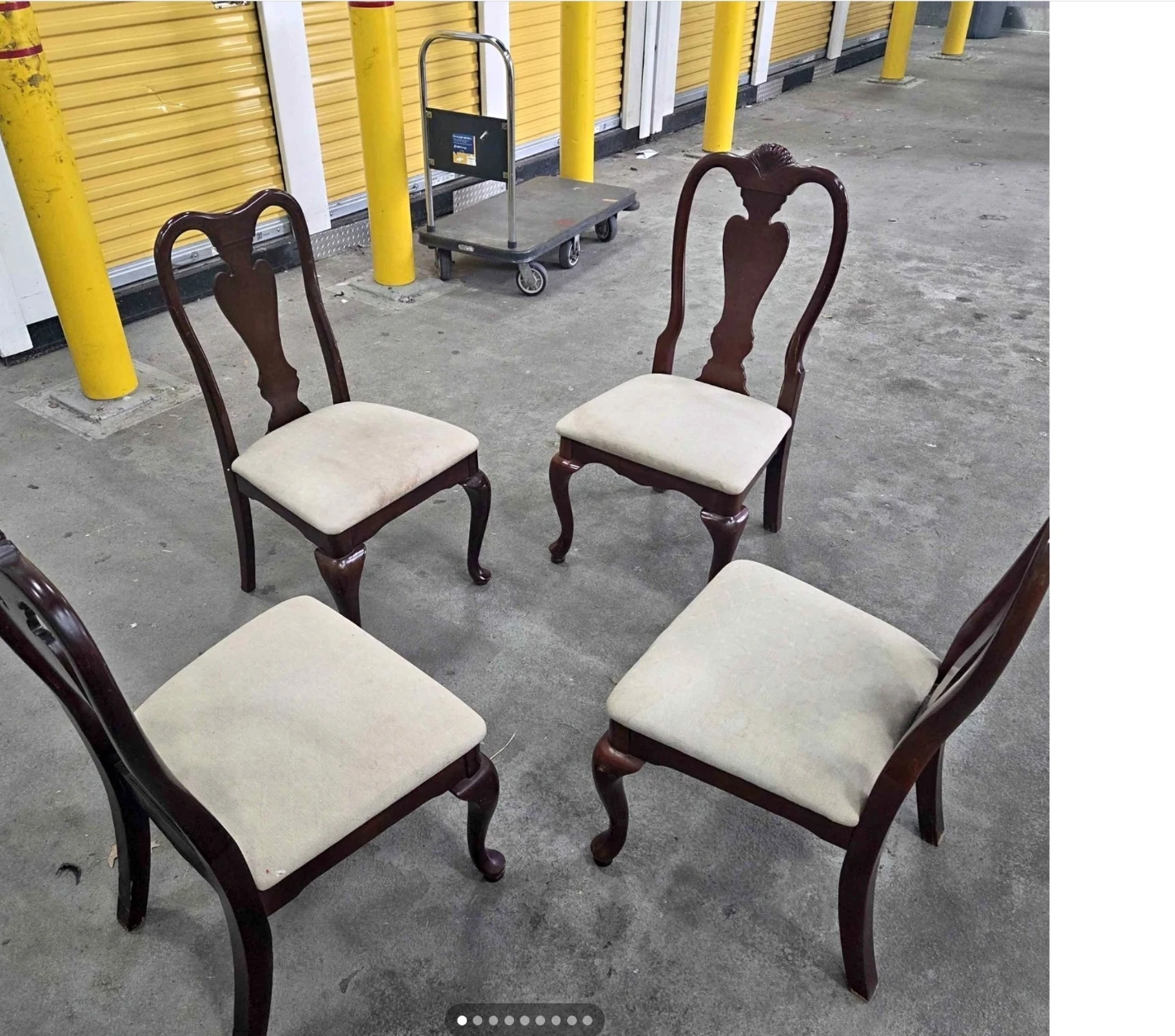 Set of 4 Wooden Dining Chairs with Upholstered Seats - photo 3