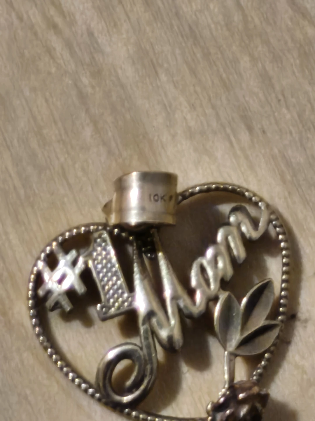 #1Mom 10KT Gold Heart Pendant - photo 3