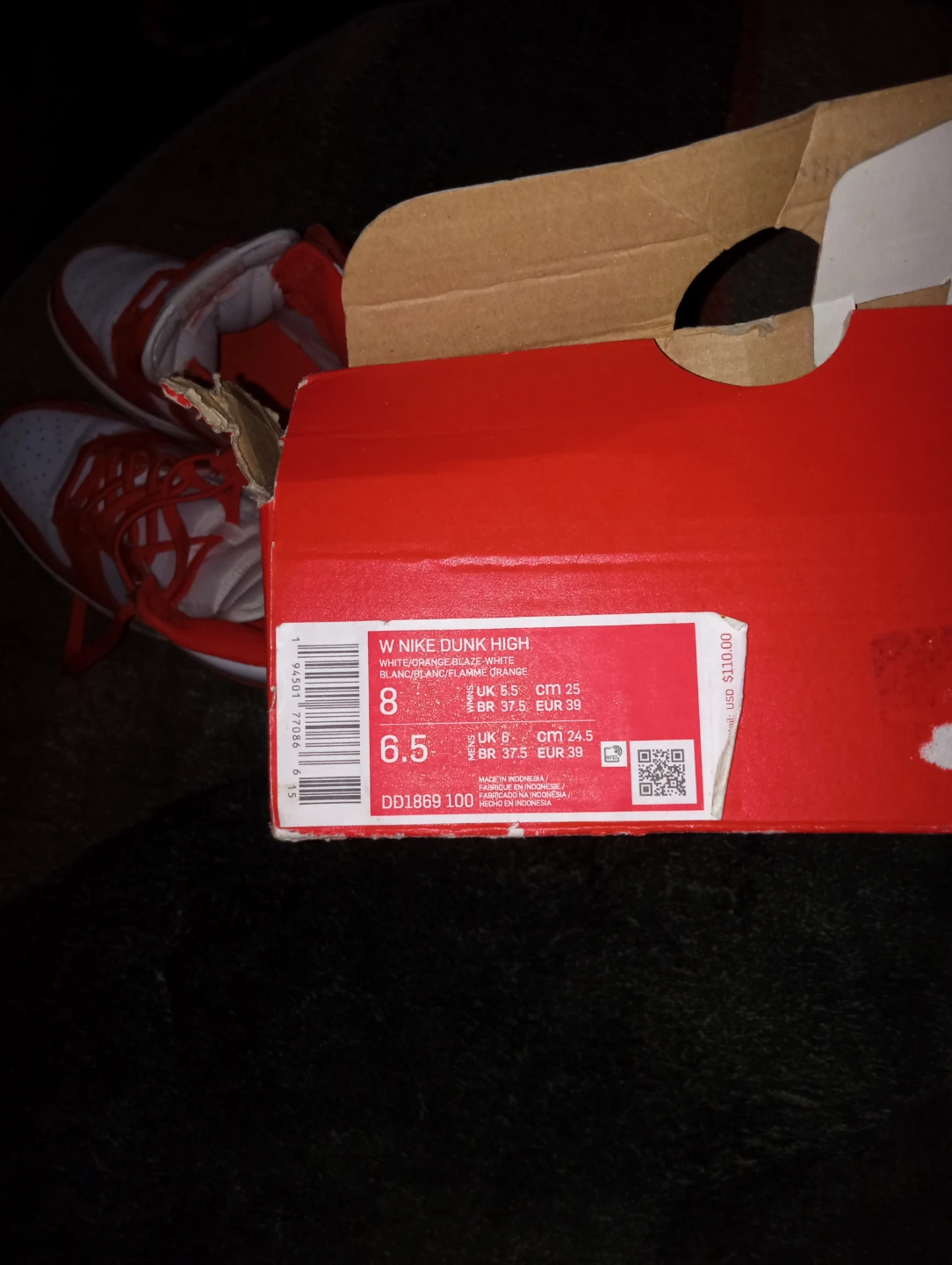 Nike Dunk High Wmns "White/Orange" DD1869 100 - photo 2
