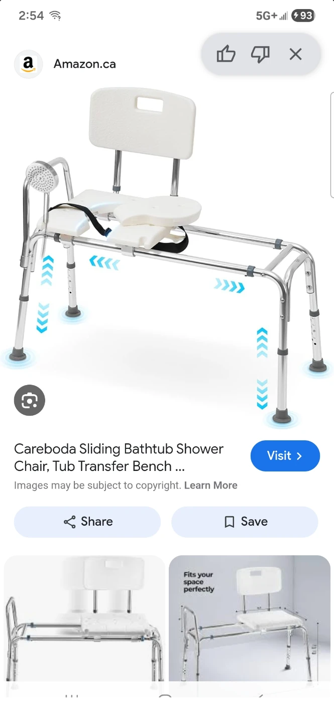 Careboda Sliding Bathtub Shower Chair, Tub Transfer Bench