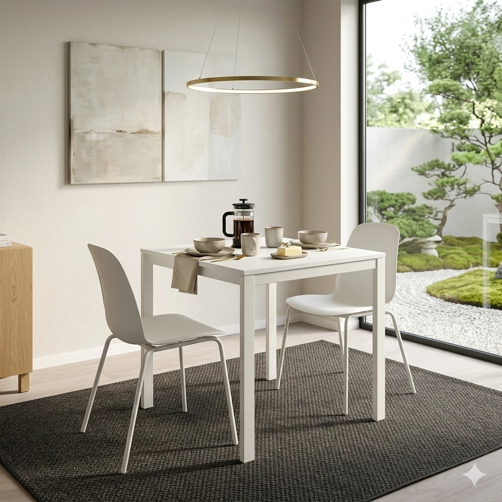 White Dining Table no chairs. can disassemble it for you - photo 5