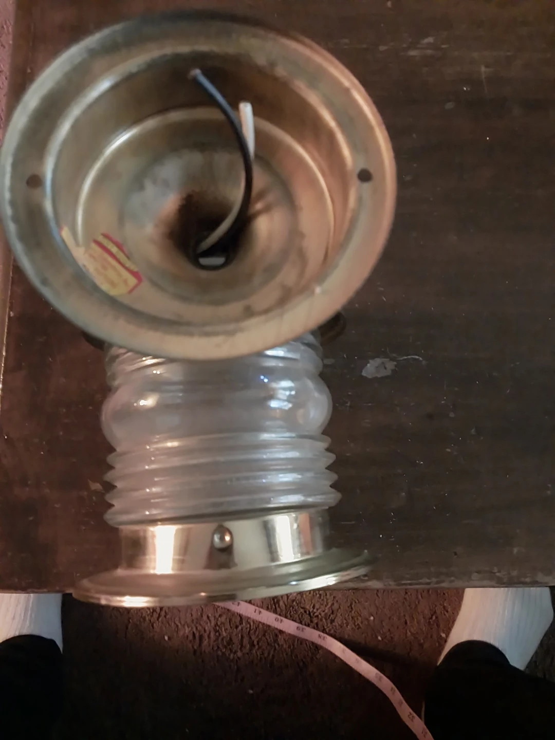 Vintage Brass and Glass Lantern Wall Sconce - photo 4