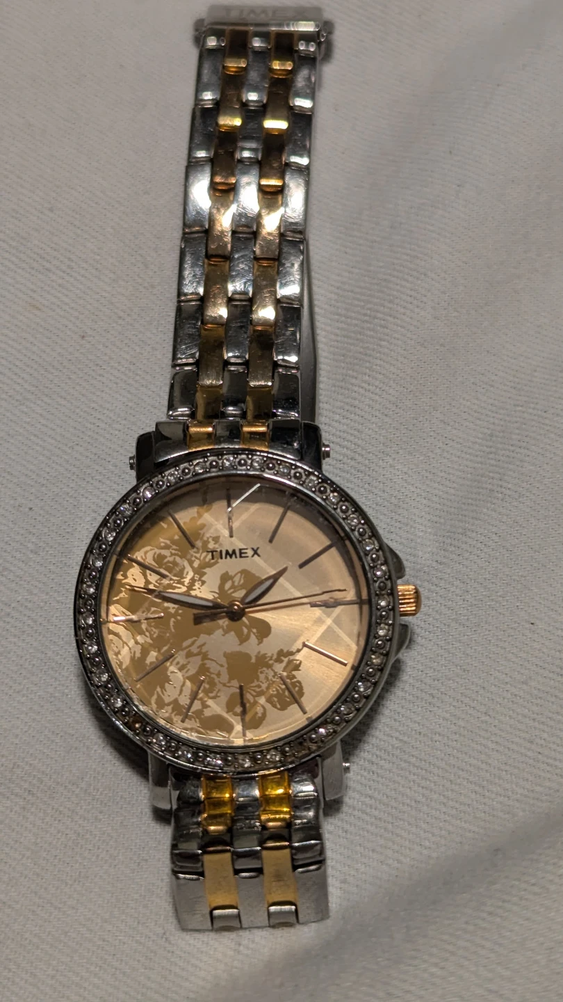 Timex Two-Tone Crystal Bezel Watch - photo 2