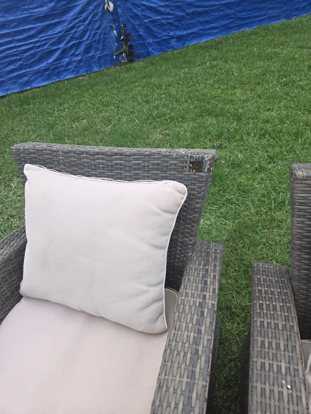 Wicker Patio Set - Loveseat and Chair with Cushions - photo 2