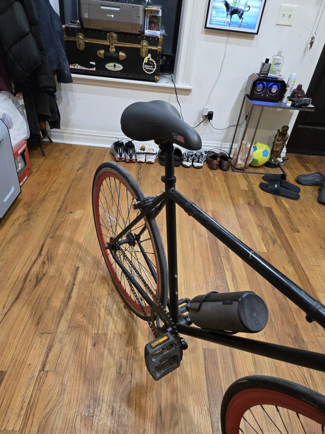 Black Fixie Bike with Red Rims - photo 2