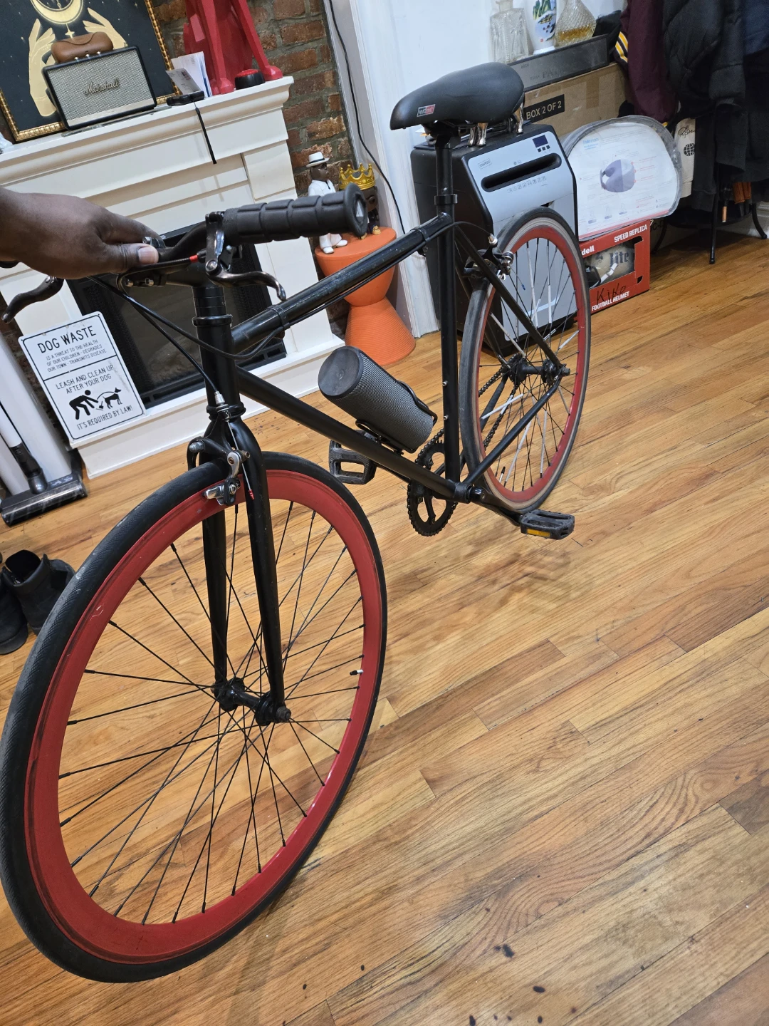 Black Fixie Bike with Red Rims - photo 4