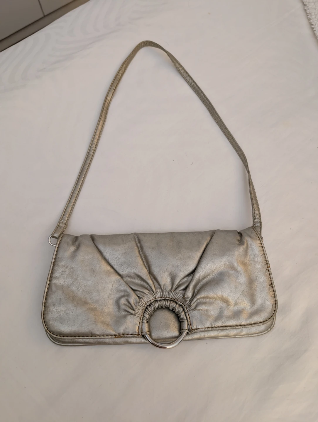 Silver clutch purse