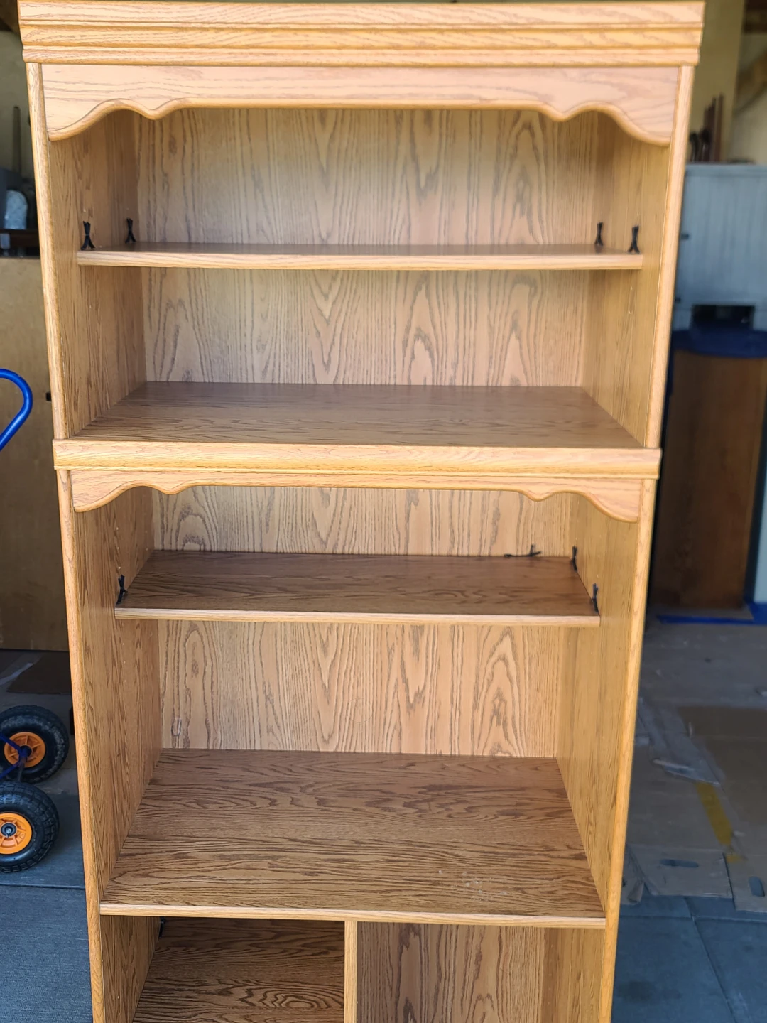 Oak Finish Tall Bookcase with Adjustable Shelves - photo 4