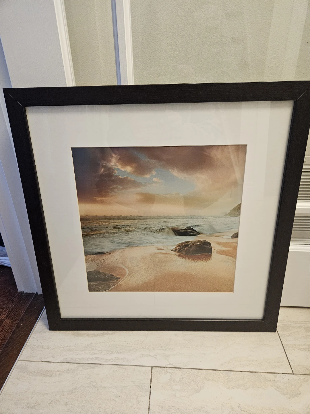 Framed Art Print Coastal Village Scene - photo 2