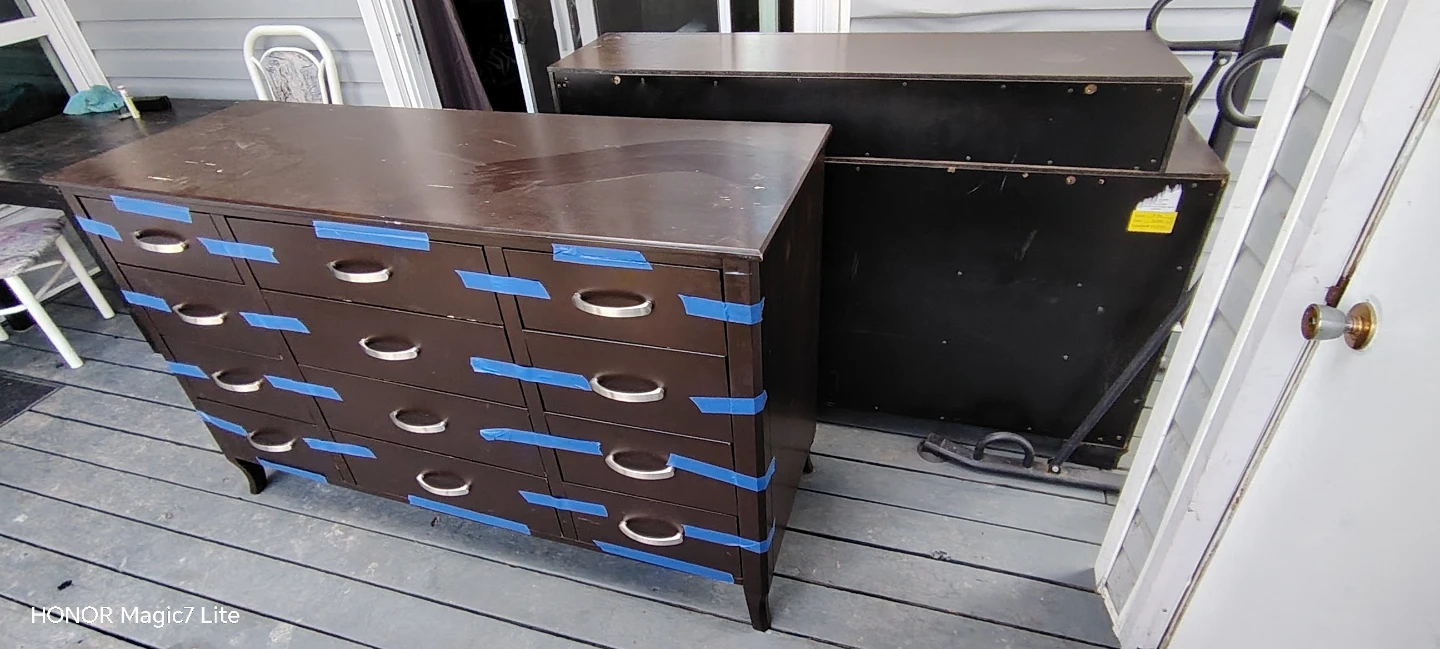 Semi solid wood Dresser Dark Brown 12-Drawer