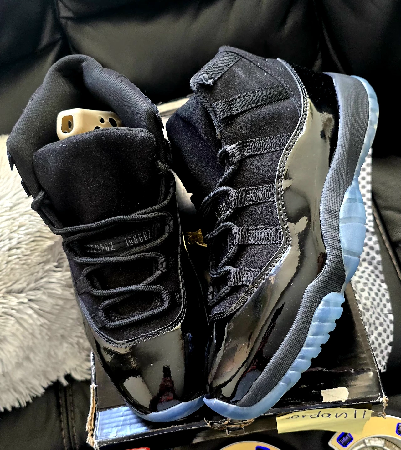 Brand new Jordan 11 Gama Glossy Black Blue sole sale