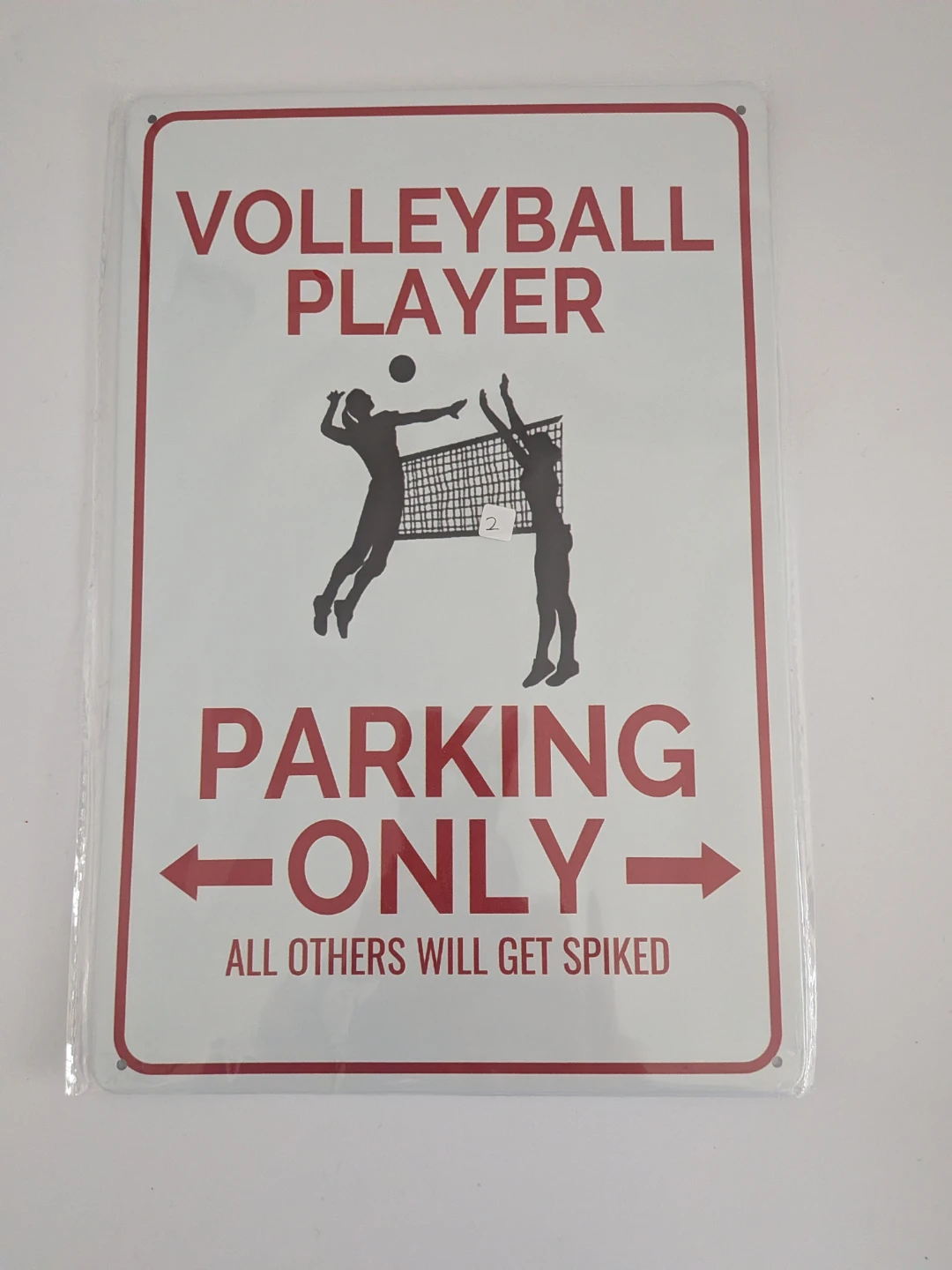Volleyball Player Parking Only Metal Sign