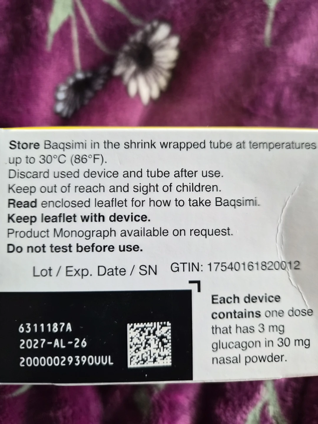 Baqsimi glucagon nasal powder 3 mg / device - photo 2
