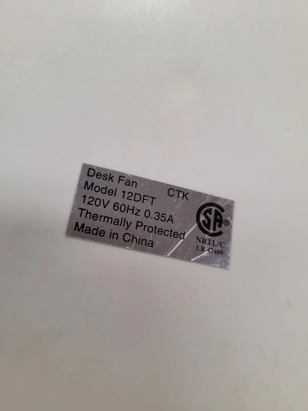 Super Desk Fan Model 12DFT CTK 12 inch - photo 3