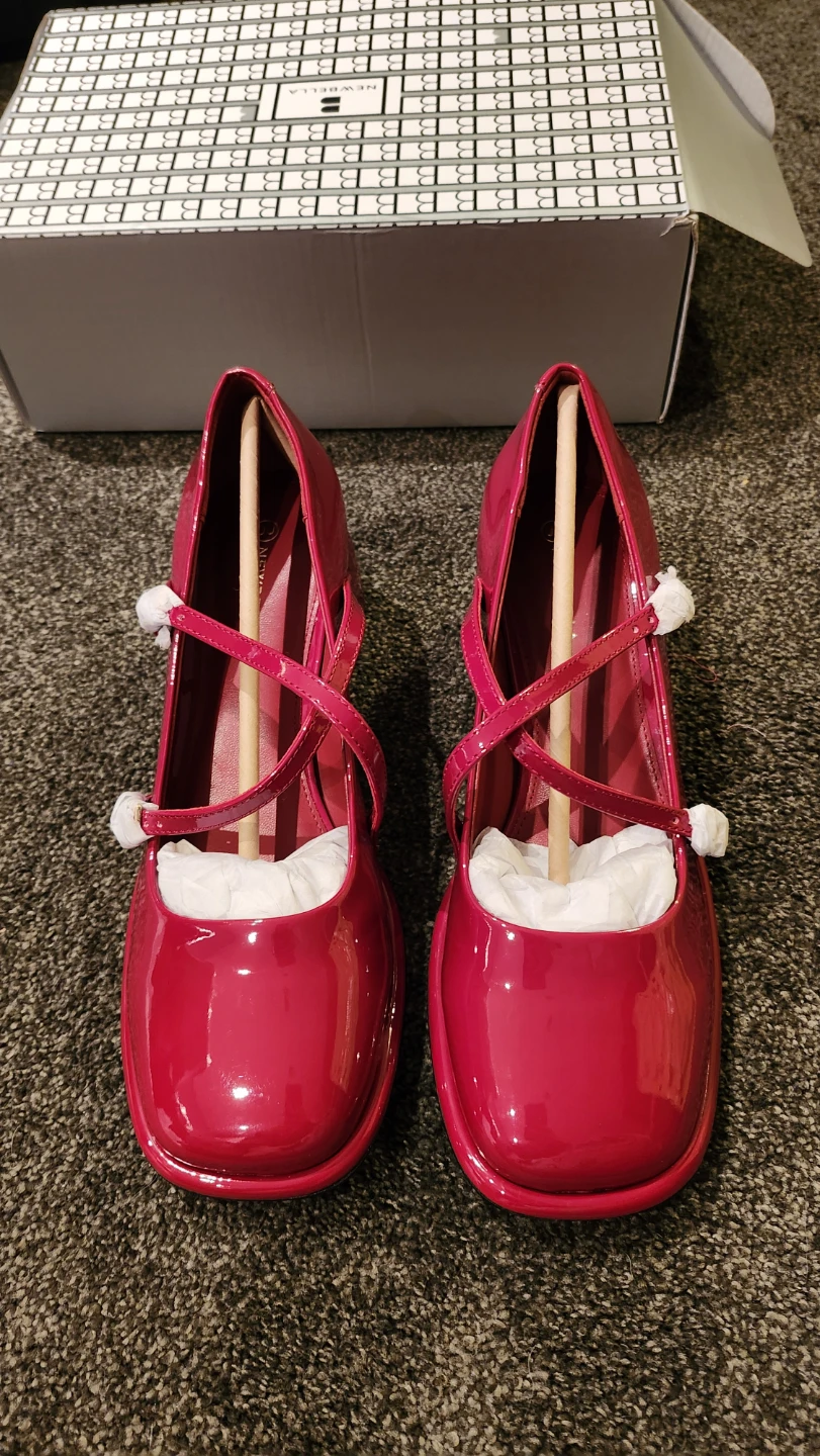 Newbella Red Mary Jane Heels Size 7.5 - photo 3