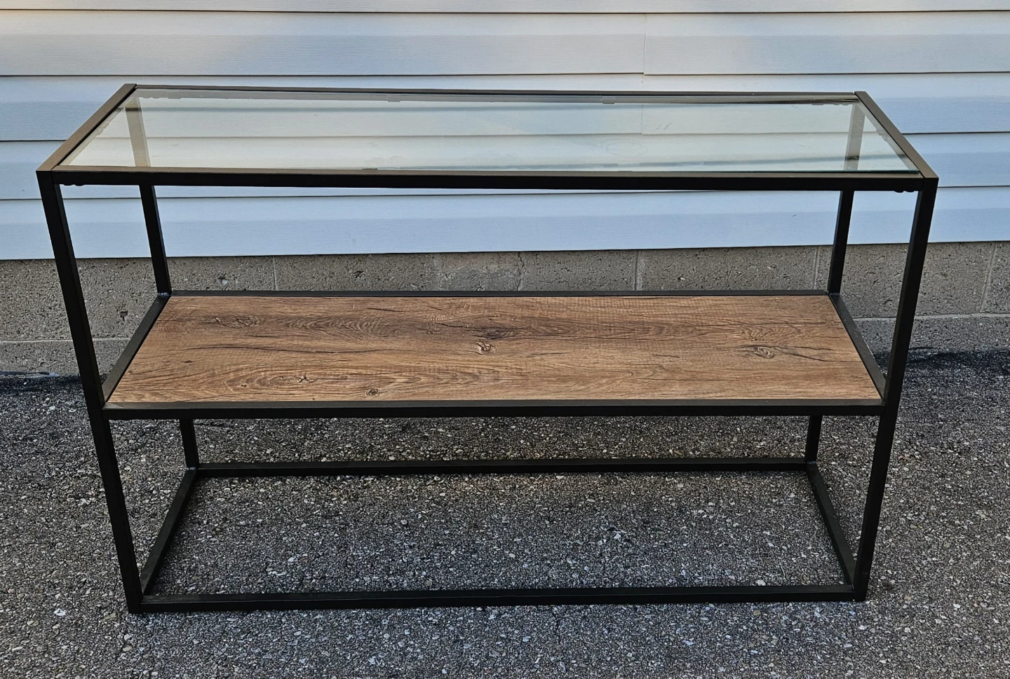 Glass and Wood Console Table - photo 4