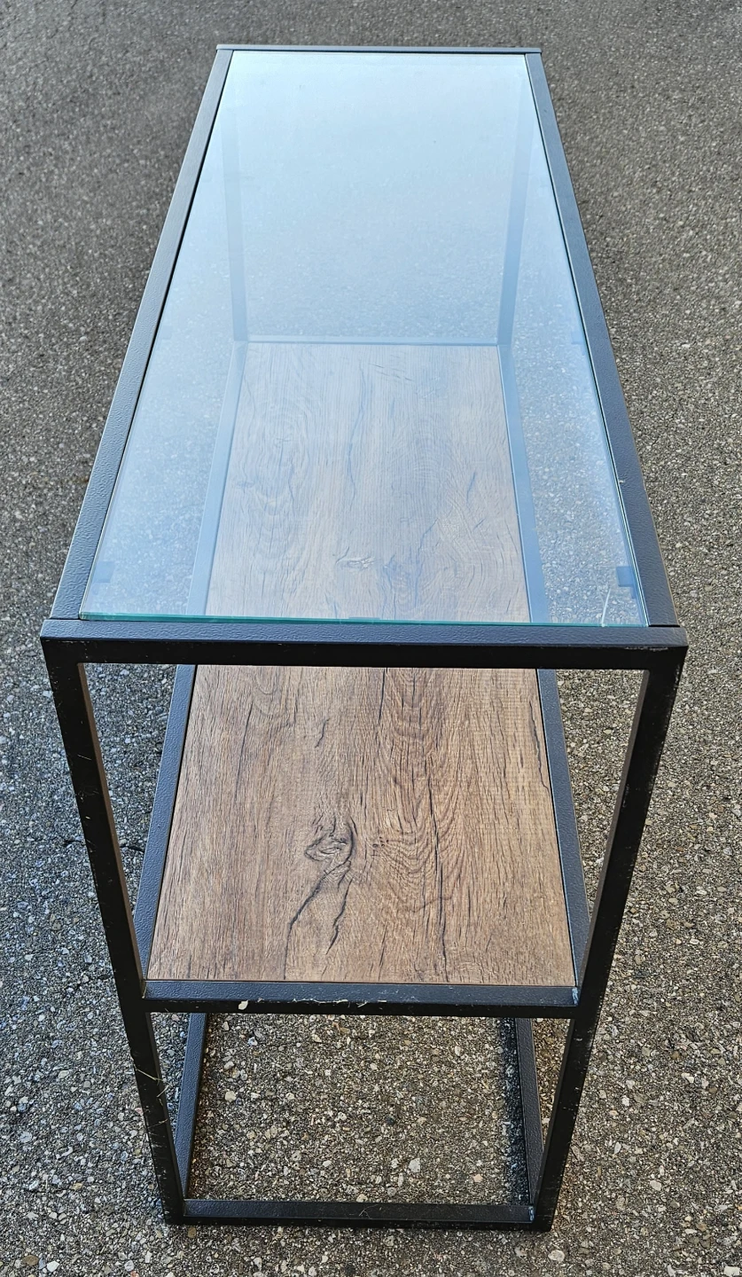 Glass and Wood Console Table - photo 5