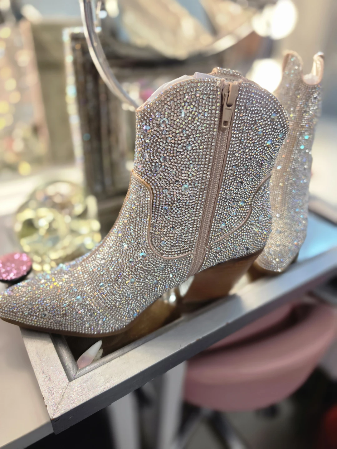 NIB AB Crystal  Cowboy Boots custom made  women's size 6 - photo 3