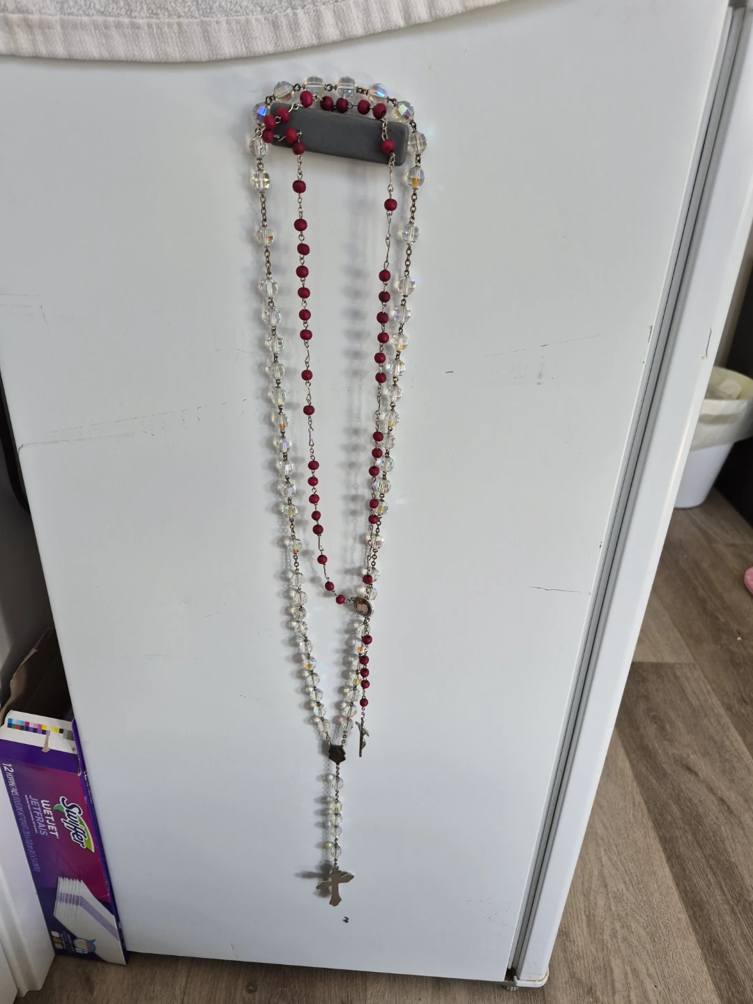 Clear Crystal Rosary with Silver Crucifix - photo 3