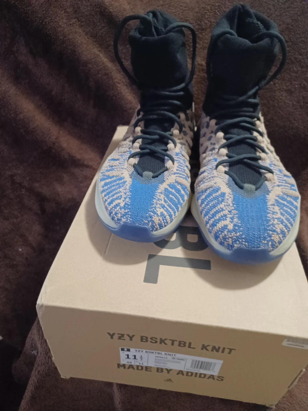 Adidas yeezy basketball knit slate azure size 11.5 - photo 2