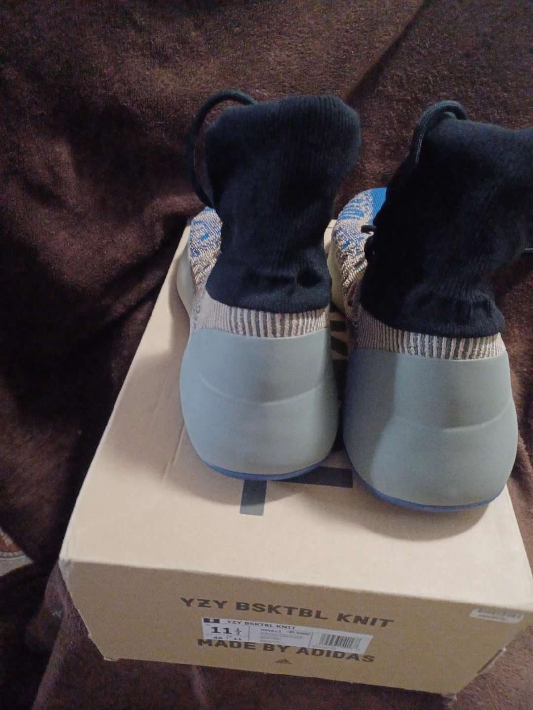 Adidas yeezy basketball knit slate azure size 11.5 - photo 3