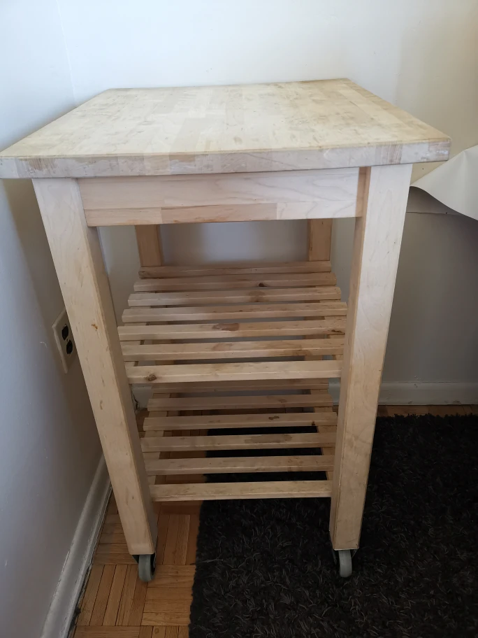 Wooden Kitchen Cart with Shelves and Wheels - photo 3
