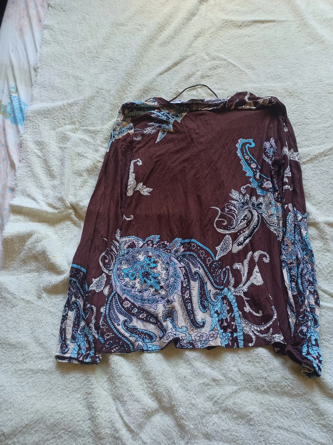 Venus Paisley Print Long Sleeve Top Size M