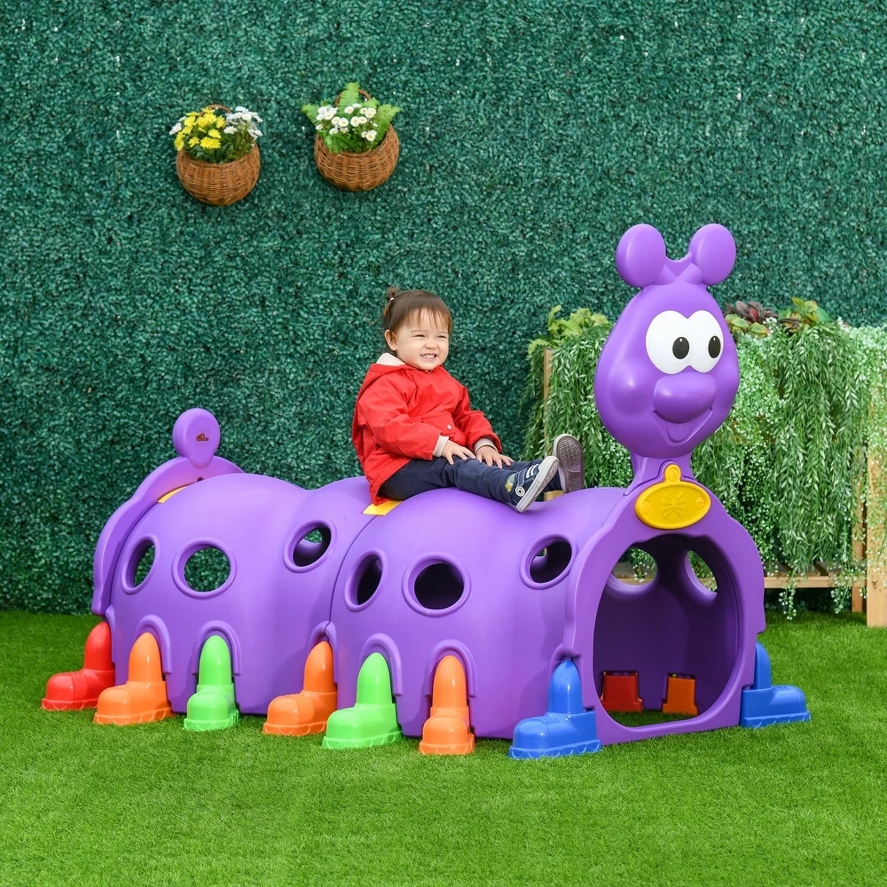 New outdoor Purple Caterpillar Crawl-Through Play Tunnel