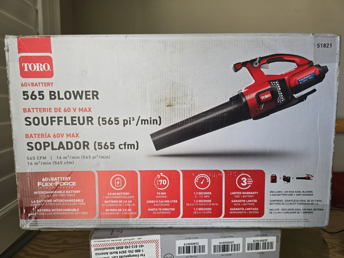 Toro 60V MAX 565 CFM Axial Blower - photo 3