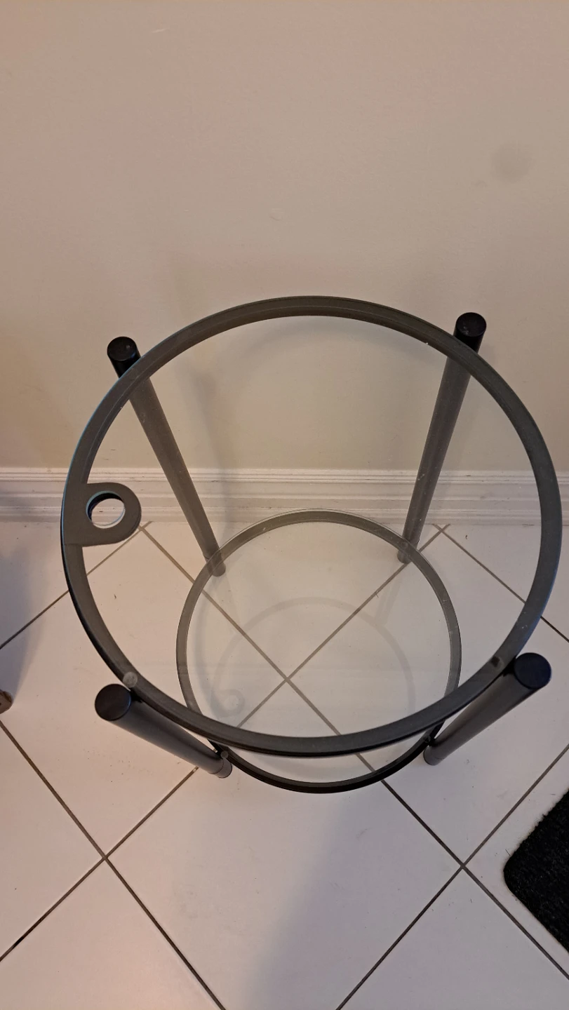 Round Glass Top Accent Table - photo 2