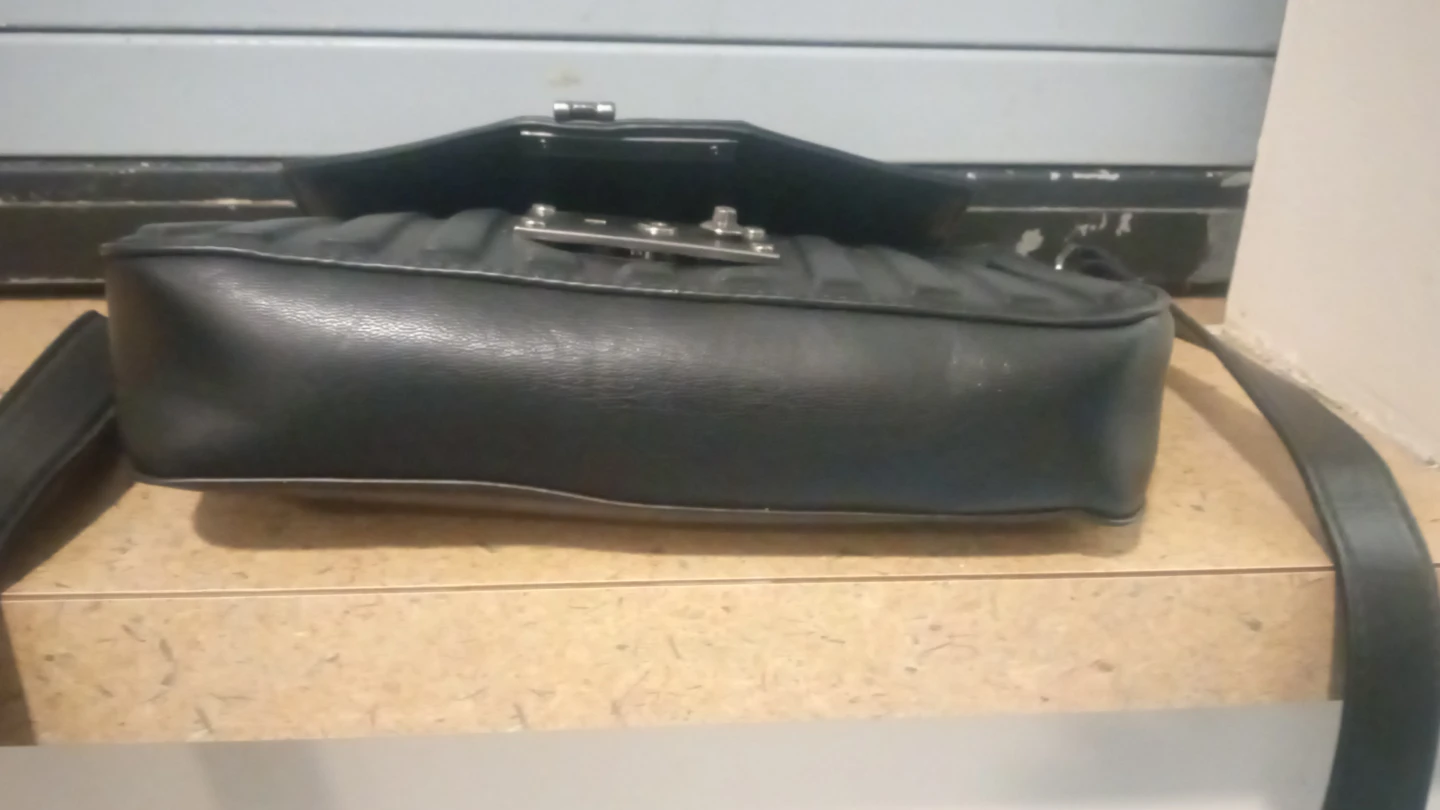 Black Faux Leather Crossbody Bag - photo 4