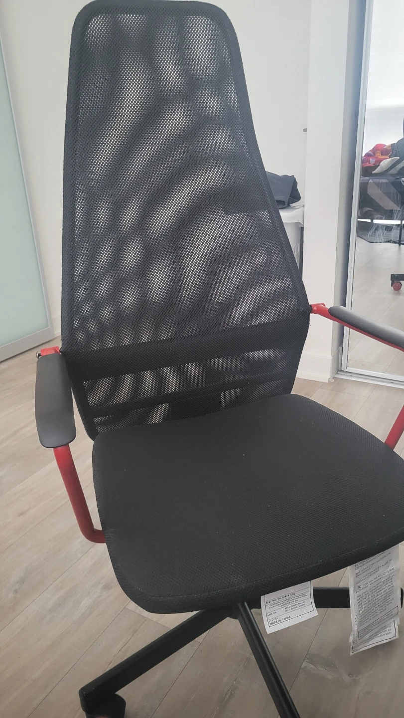 Mesh Office/gaming Chair - Black with Red Accents