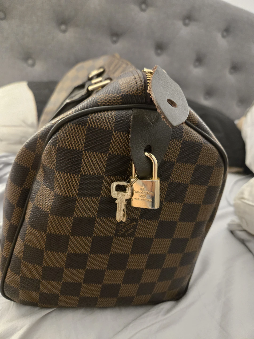 Louis Vuitton Speedy Damier Ebene Monogram Canvas Handbag - photo 3