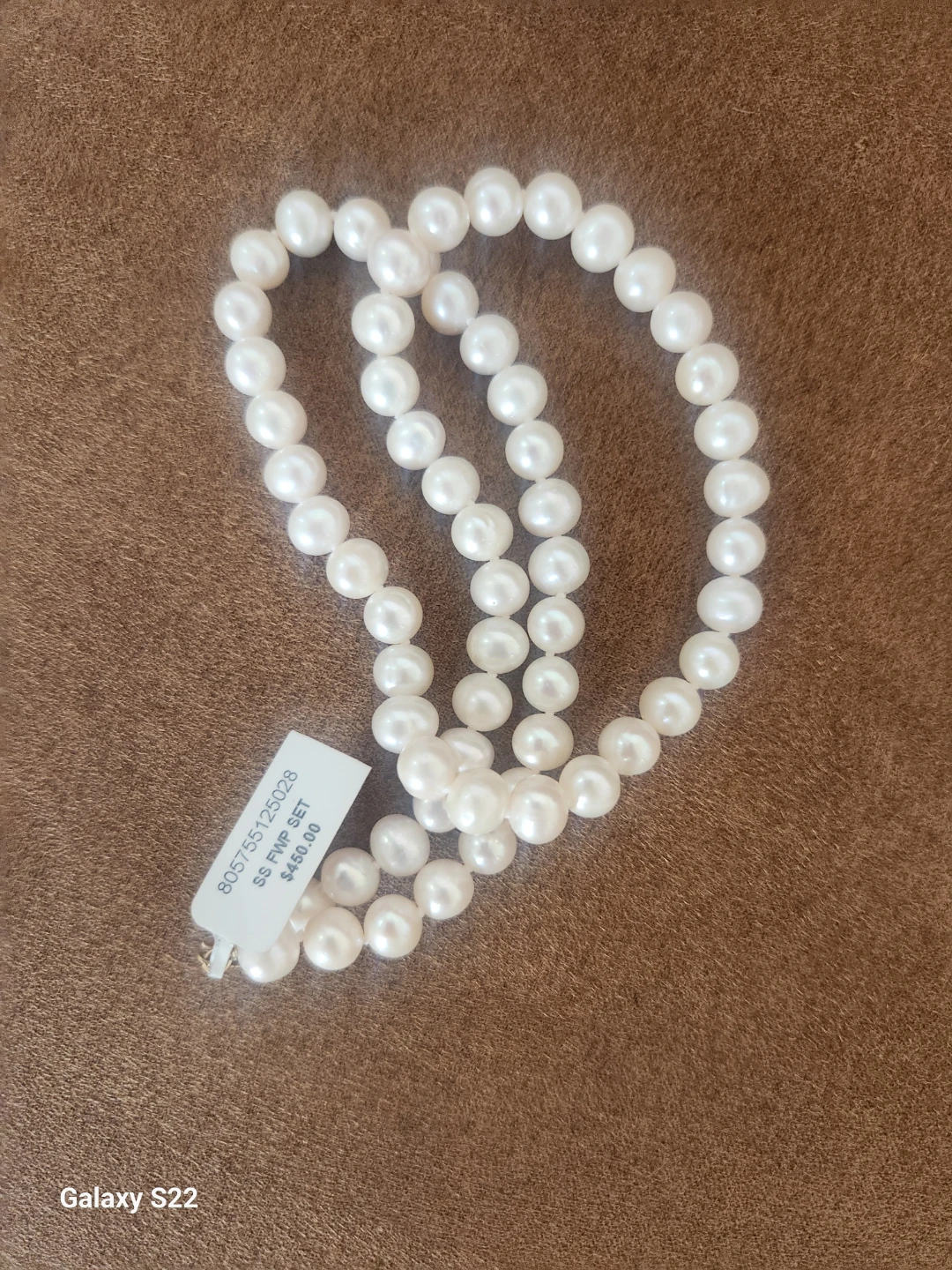 White Pearl Necklace with Gold Clasp 14 kilates - photo 4