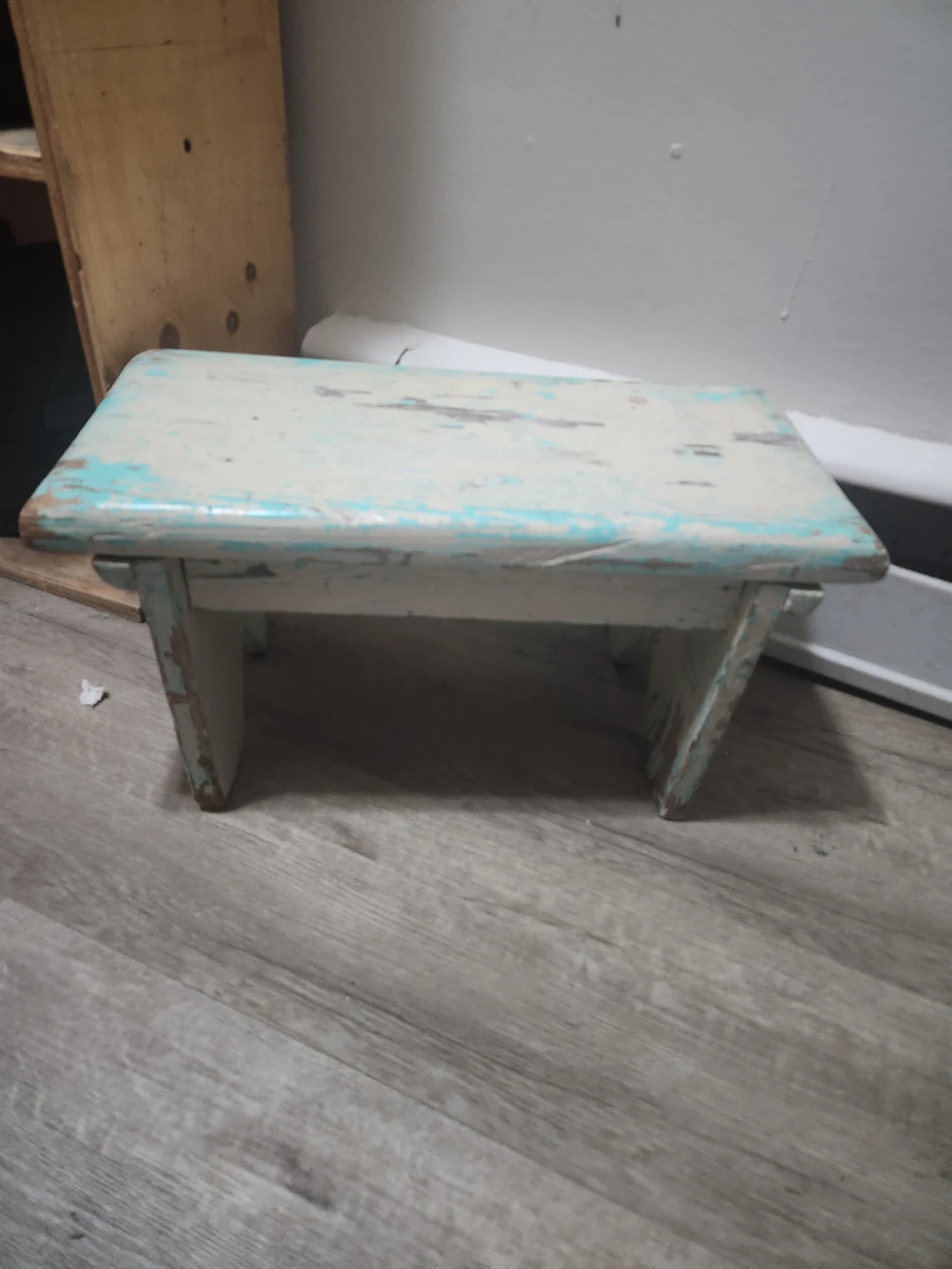 Distressed Wood Step Stool