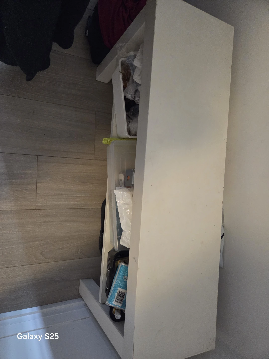 White Slim Storage Shelf Unit
