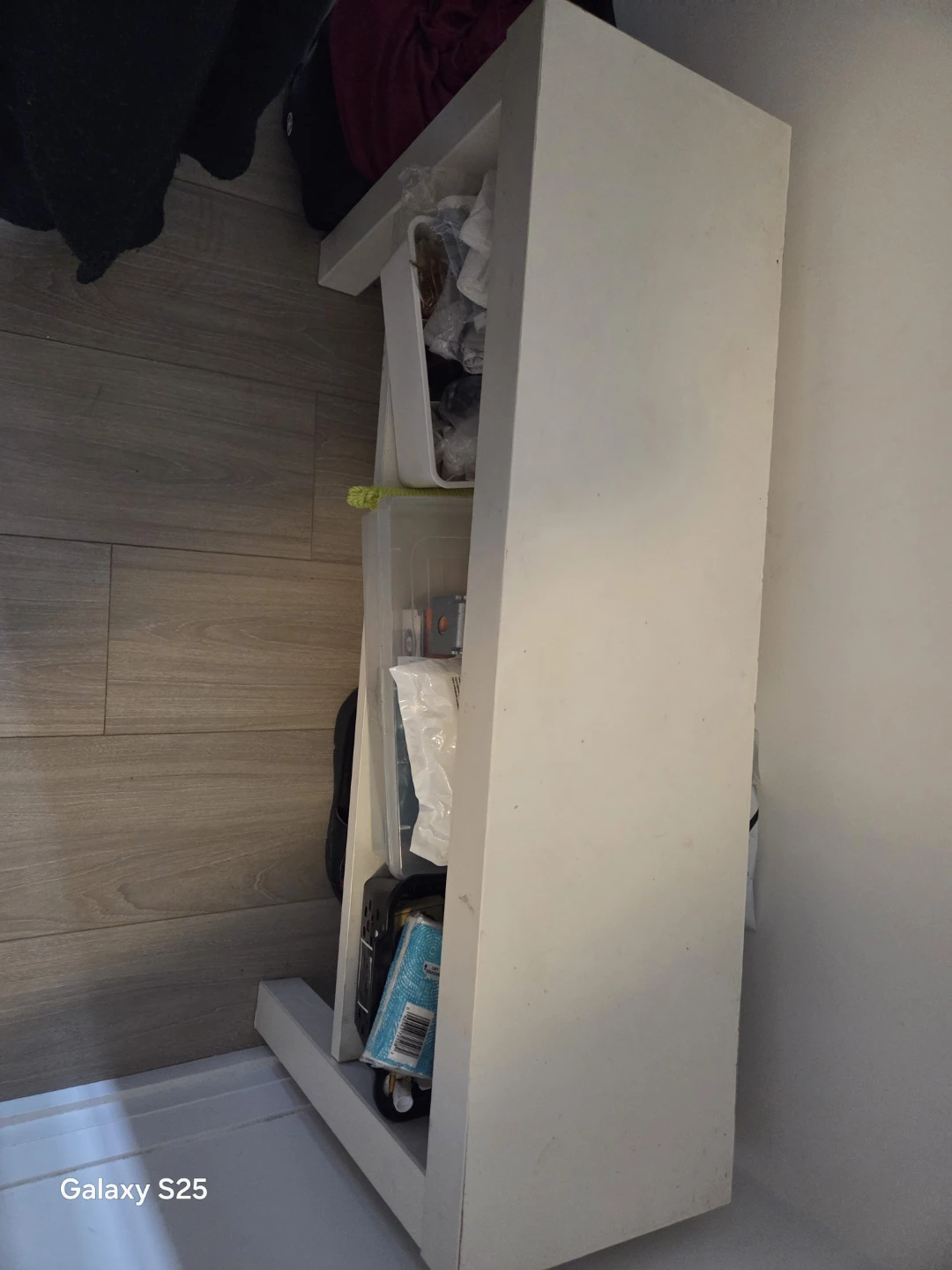 White Slim Storage Shelf Unit - photo 2