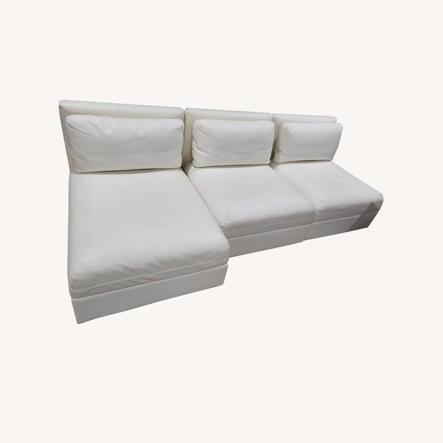 White sectional sofa with storage - photo 2