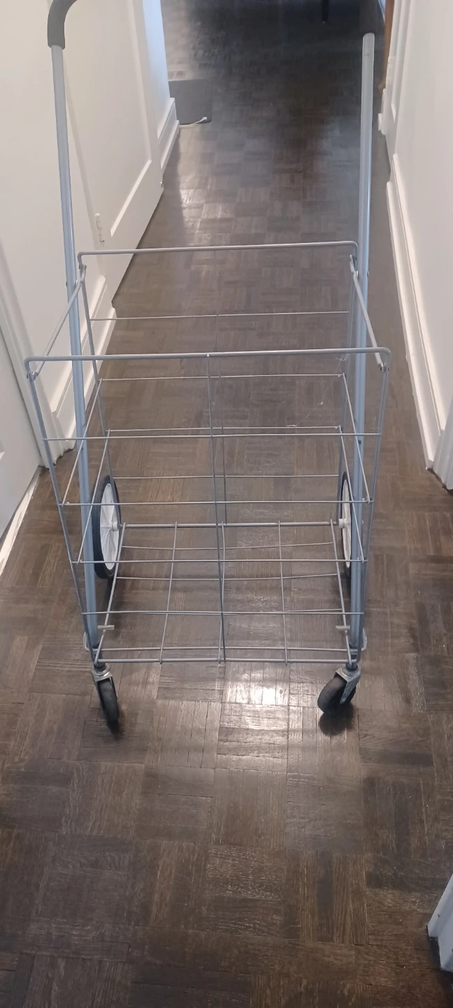 Shopping Cart with Brown Fabric Bag