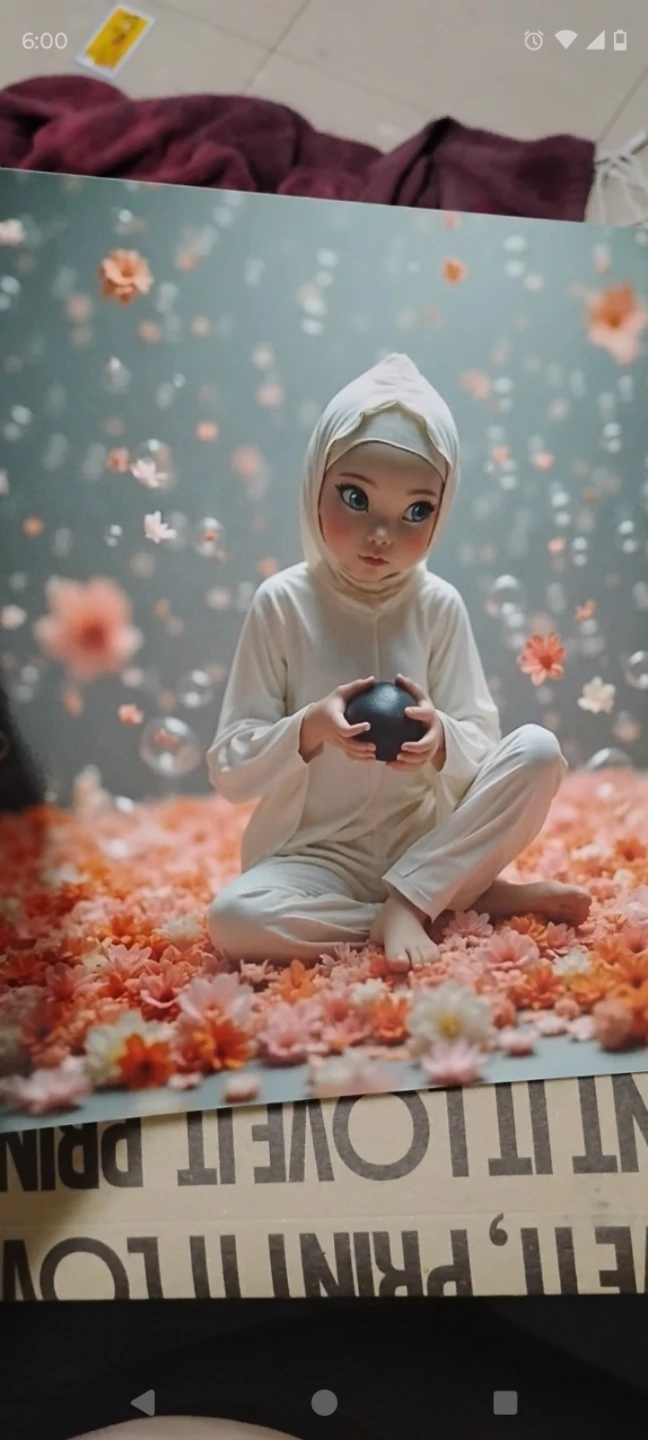 Digital Art Print - Whimsical Child with Ball