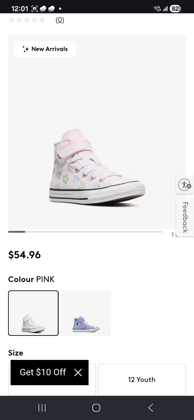 Converse Youth Pink Floral High Top Sneakers Size 13 - photo 2