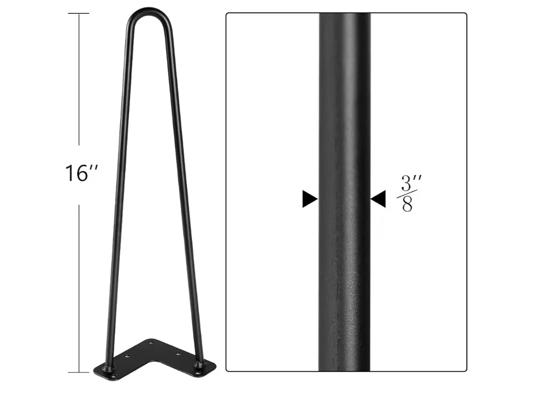 16" Satin Black Heavy Duty Legs(Set of 4) - photo 3