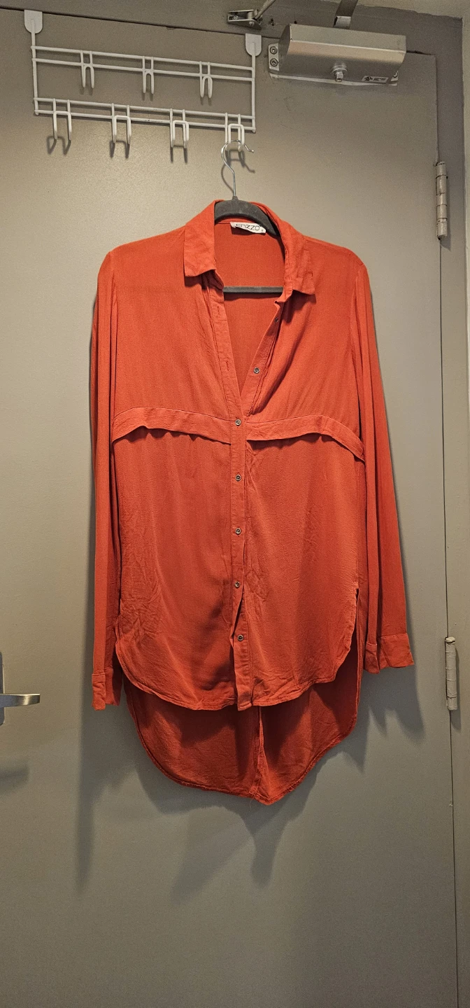 Enzzo Orange Button-Up Shirt - Size S - photo 4