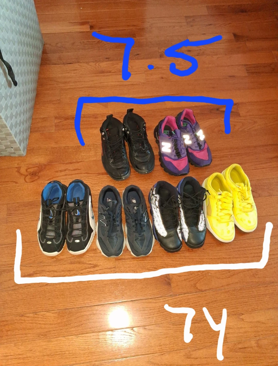 Sneakers size 7y &7.5 (not $60 for all)