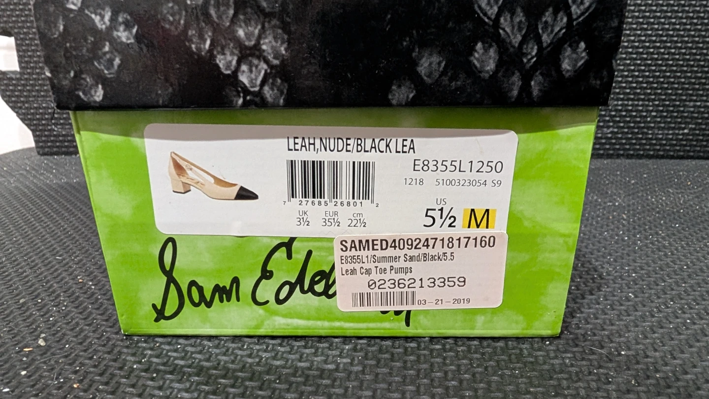 Sam Edelman Leah Cap Toe Pumps - Nude/Black, Size 5.5 - photo 5