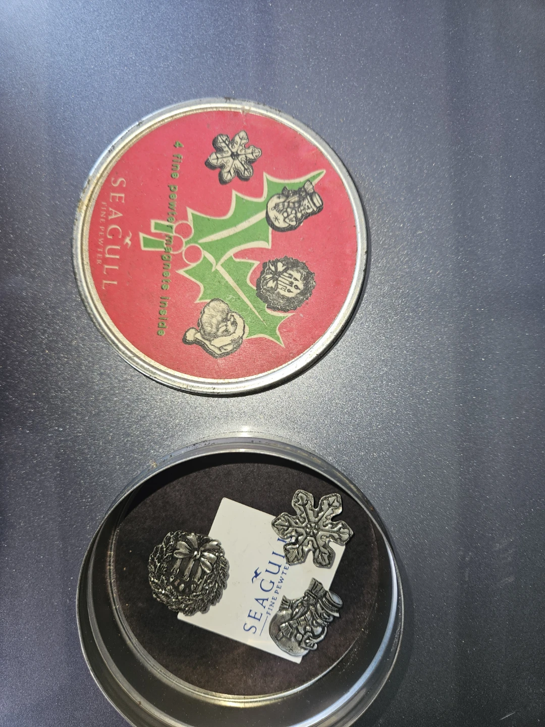 Seagull Fine Pewter Christmas Magnets Set