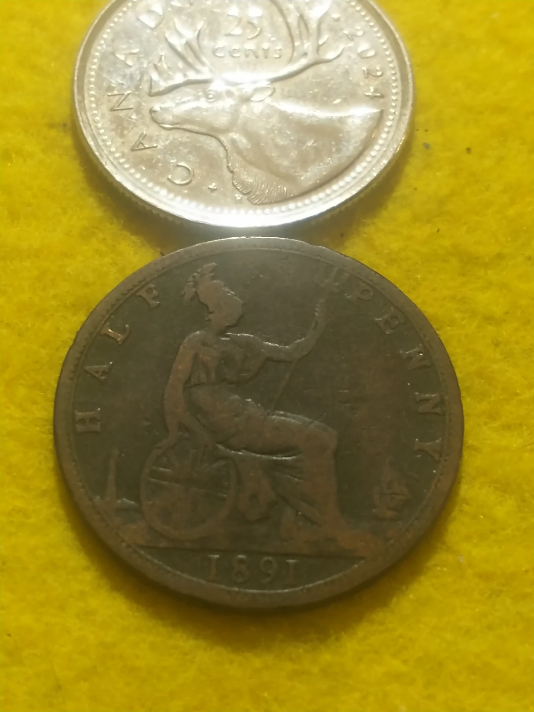 1891 England Victoria Half Penny Coin KM #754 - photo 2